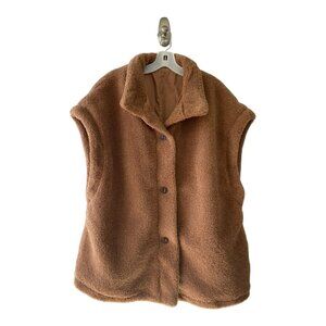 Women's Tan/Brown Furry Vest / XL